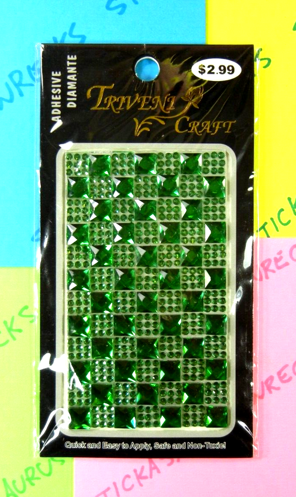 Green Gem Rhinestones Stickers Pack Triveni Craft