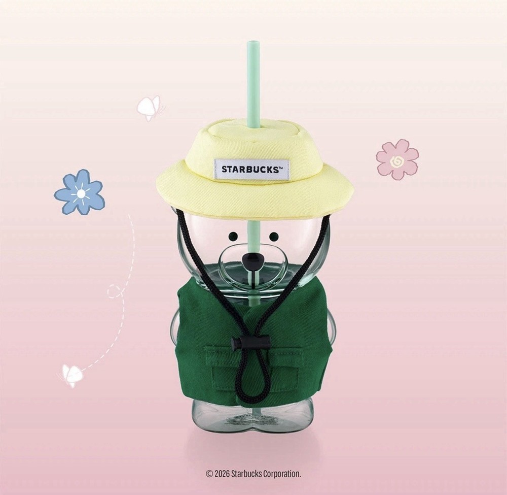 Authentic Starbucks Bearista Glass Cold Cup with Hat (20oz) Bear Thailand