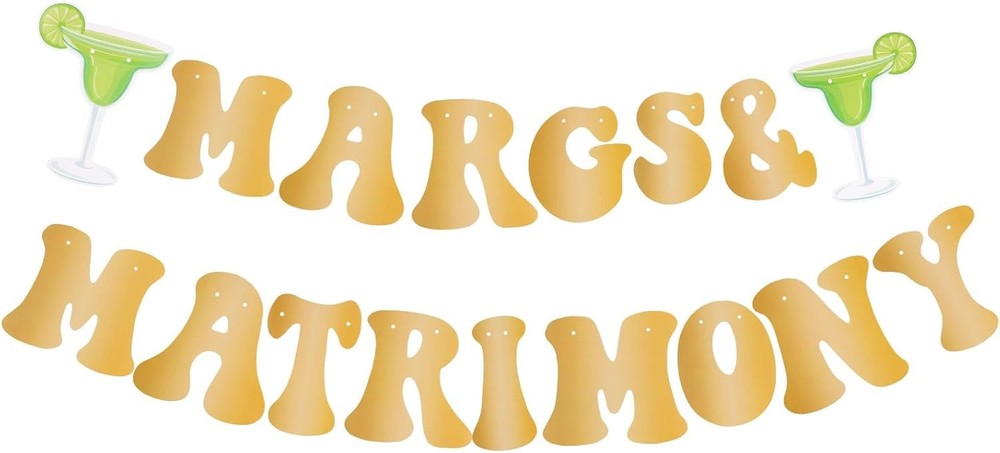 Margs and Matrimony Pre-Strung Bachelorette Party Banner