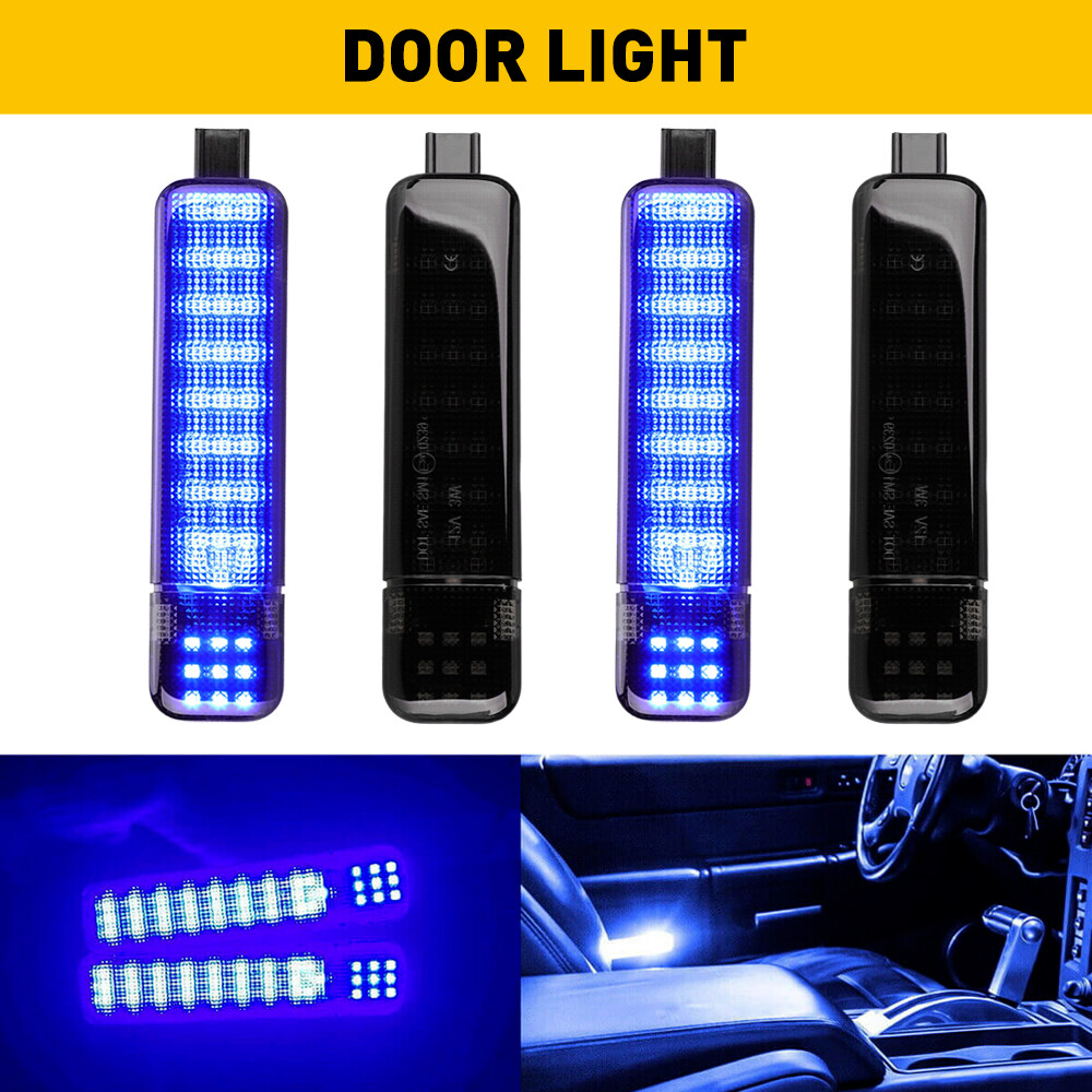 4pcs Blue Interior Door Panel Courtesy LED Lights For 2004-09 Dodge Durango RAM