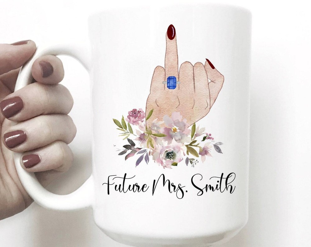 Wedding Ring Finger Mug Bride Mug Future Mrs Mugs Engagement Gift Idea Wifey Mug