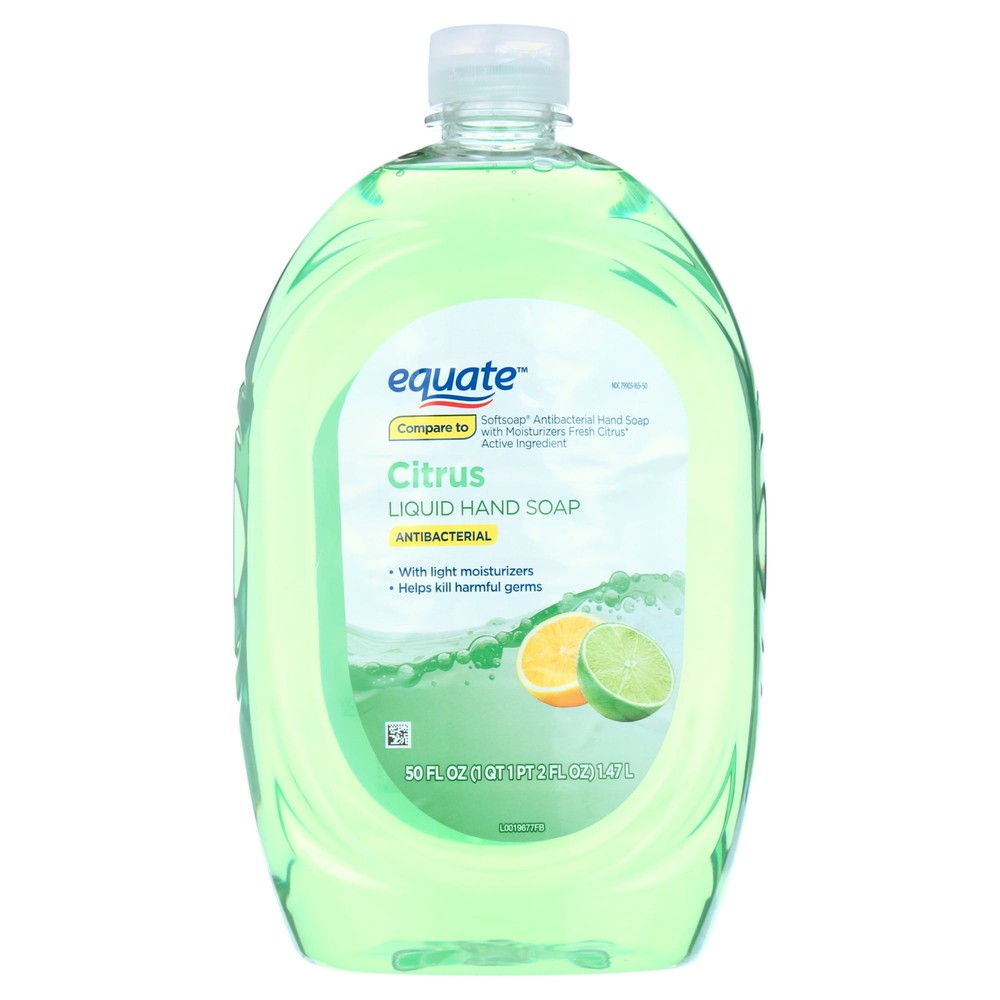 Equate Citrus Antibacterial Liquid Hand Soap, 50 fl oz