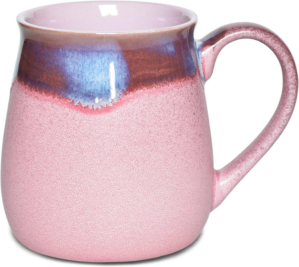 Large Ceramic Coffee Mug, Pink Big Tea Cup for Office and Home, 21 Oz, Dishwashe
