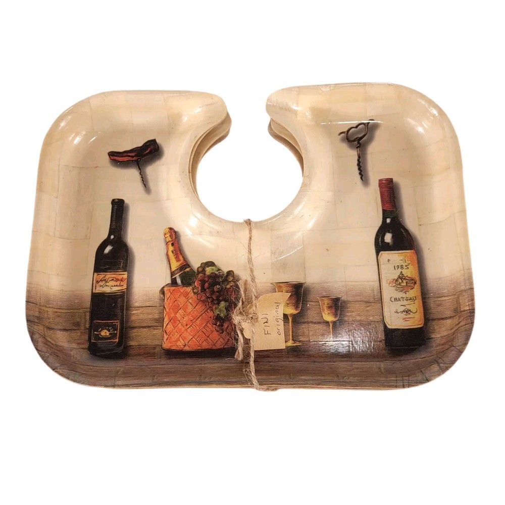 Pomerant 4-Piece Gourmet Appetizer Trays for Wine Glass Picnic Party Hors D'oeuvres