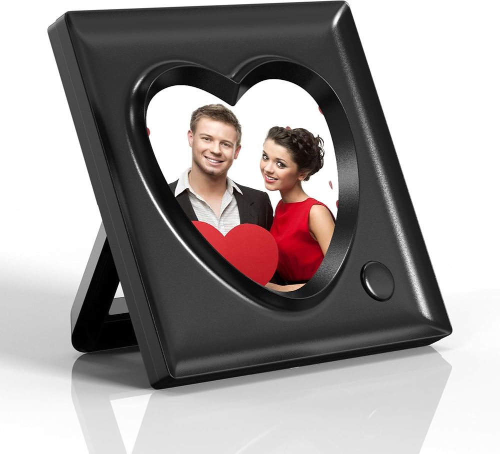 Picture Frame Personalized Voice 20S Recordable, 3.9X3.9 Love Heart Shape Gifts