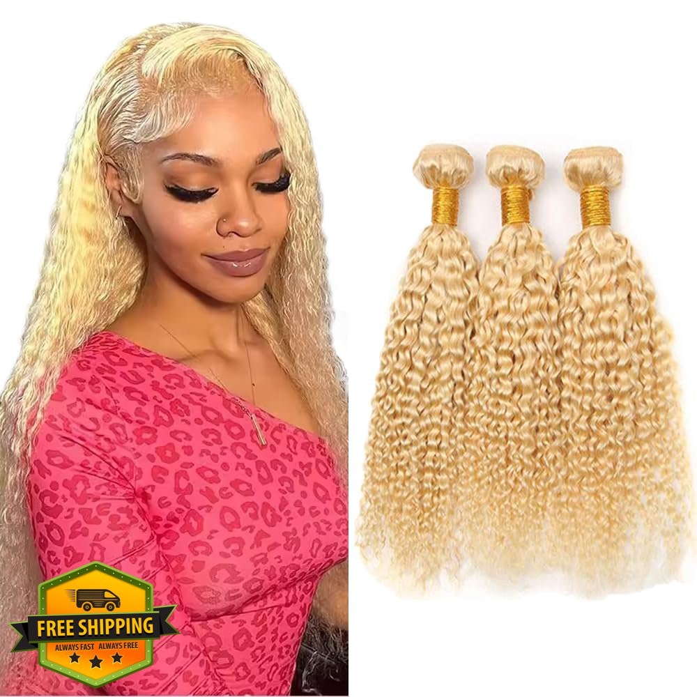 Blonde 613 Water Wave Human Hair Bundles 3pc 26 28 30 Inch Virgin Remy