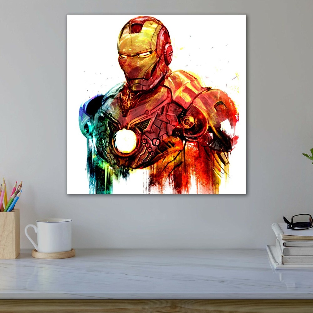 Iron Man Marvel Inspired Art Avengers Hero Wall Art Gift Quality Print on Canvas