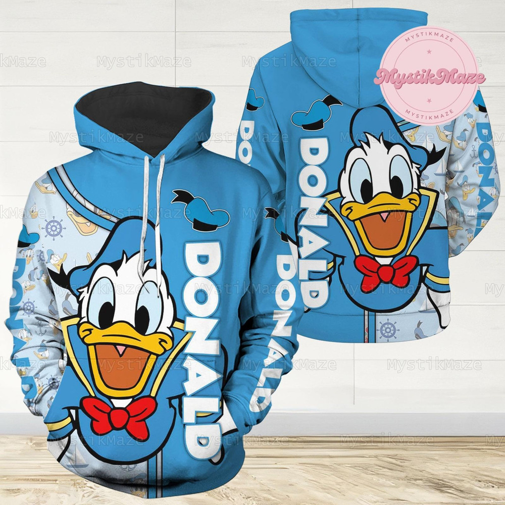 Donald Duck 3D All Over Print Hoodie US Sizes Christmas Gift Affordable  -image