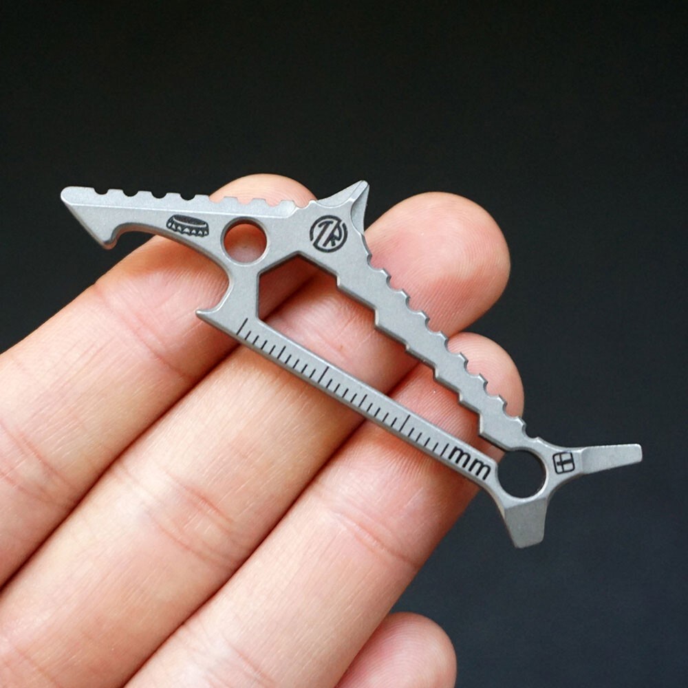 Titanium Alloy Keychain Pry Bar Crowbar Bottle Opener Outdoor Multi EDC Tools