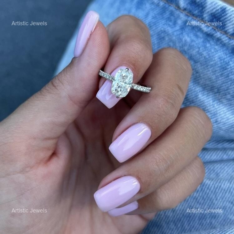 Christmas Moissanite Stackable Ring 925 Silver US Sizes  -image