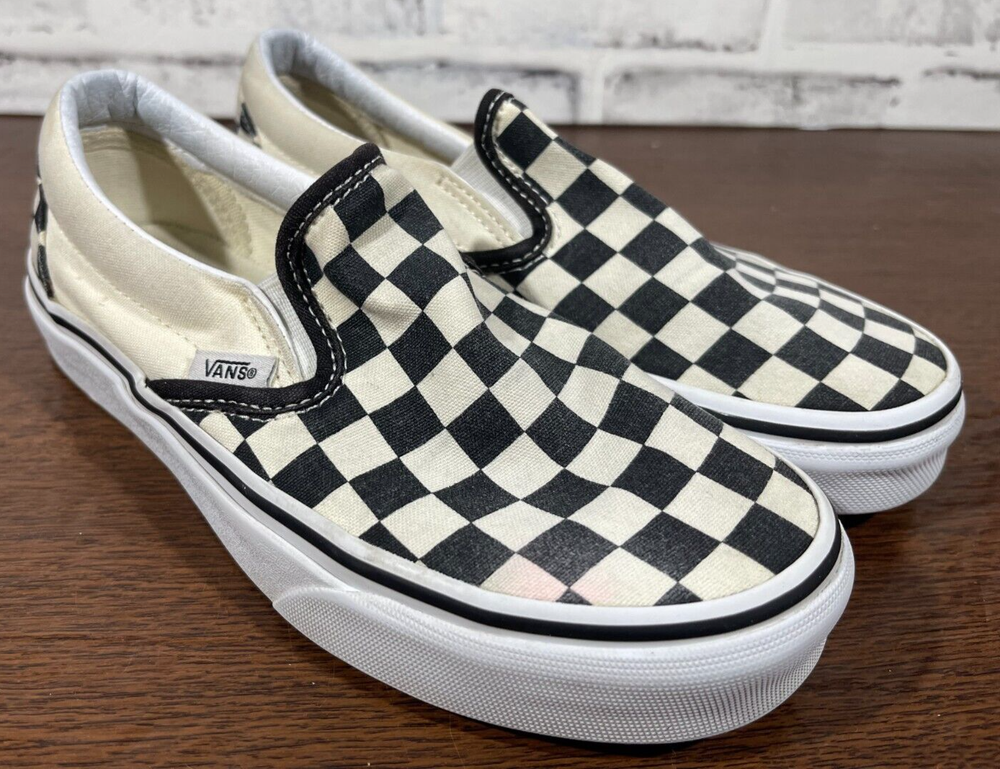 Vans Slip On Sneakers Mens 3.5 Womens 5 Off the Wall 721356 Black & White Check