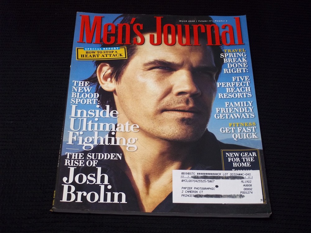 2008 MARCH MEN'S JOURNAL MAGAZINE - JOSH BROLIN FRONT COVER - H 3988