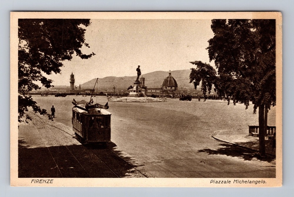 Vintage Florence Italy Piazzale Michelangelo Postcard Old View
