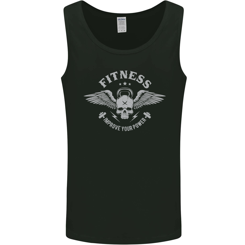 Gym Fitness Improve Your Power Skull Mens Vest Tank Top