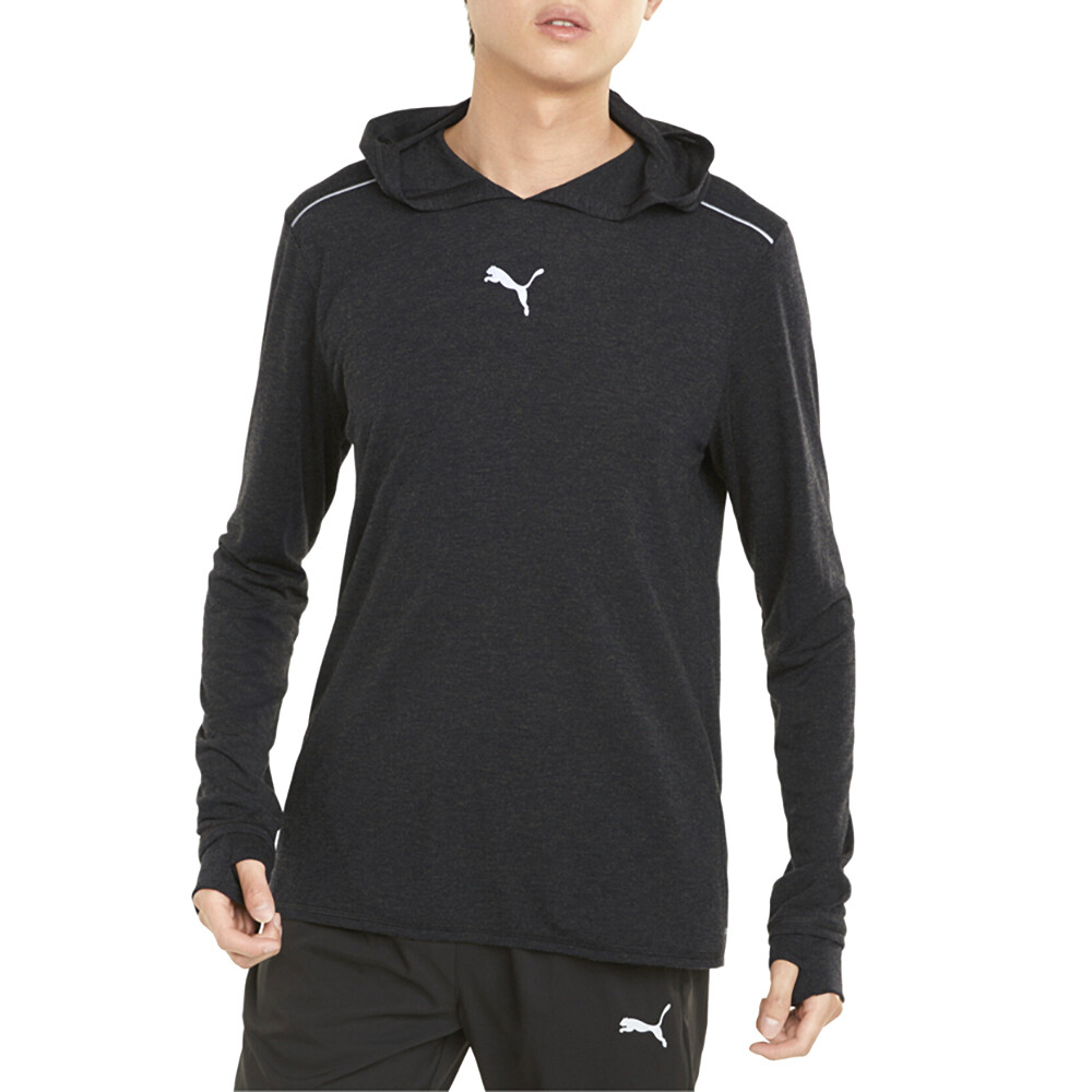 Puma Run Wool Mid Layer Running Hooded Sweatshirt Mens Orange  52086201