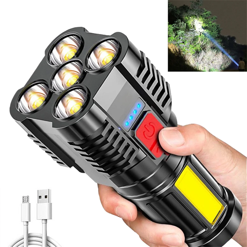 10000 LM LED Handheld Tactical Flashlight, Rechargeable, Camping, Power