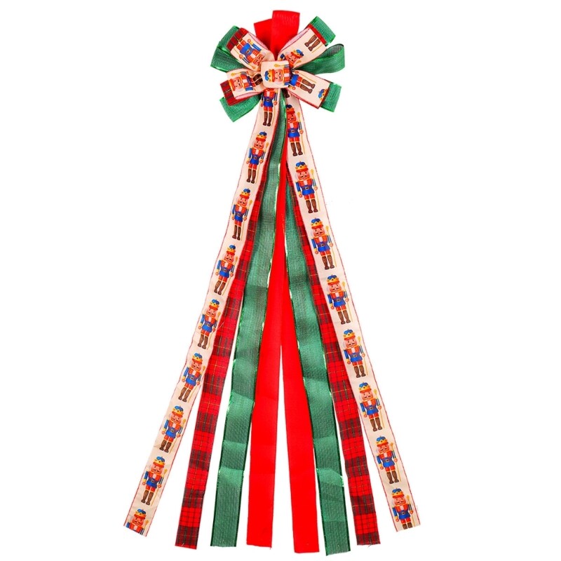 Holiday Cloth Ribbon Christmas Tree Pendant Big Bow Festive Decoration