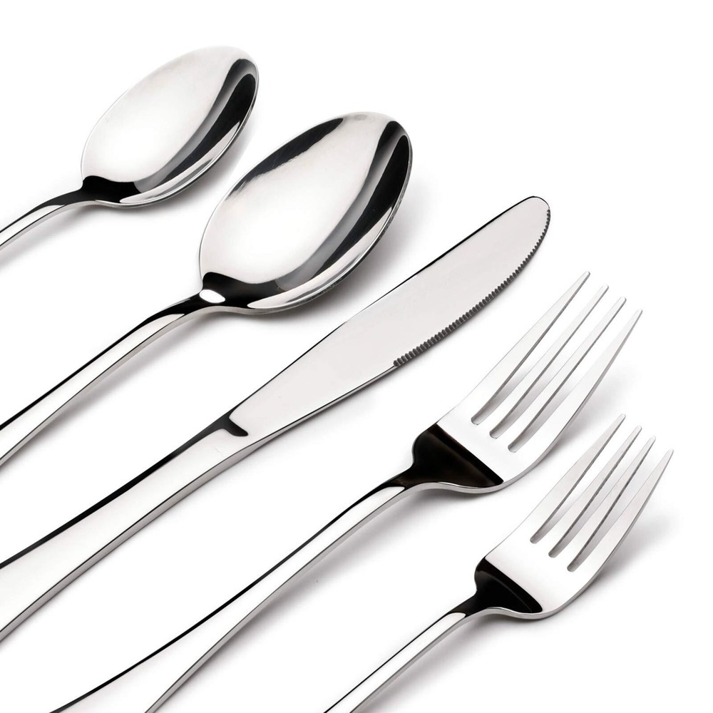 40-Piece Heavy Duty Stainless Steel Silverware Set for 8, Durable Flatware Utensils