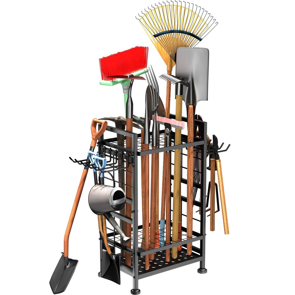 3 Tier Garden Tool Organizer, Garage Storage and Organization, Metal Yard Too...