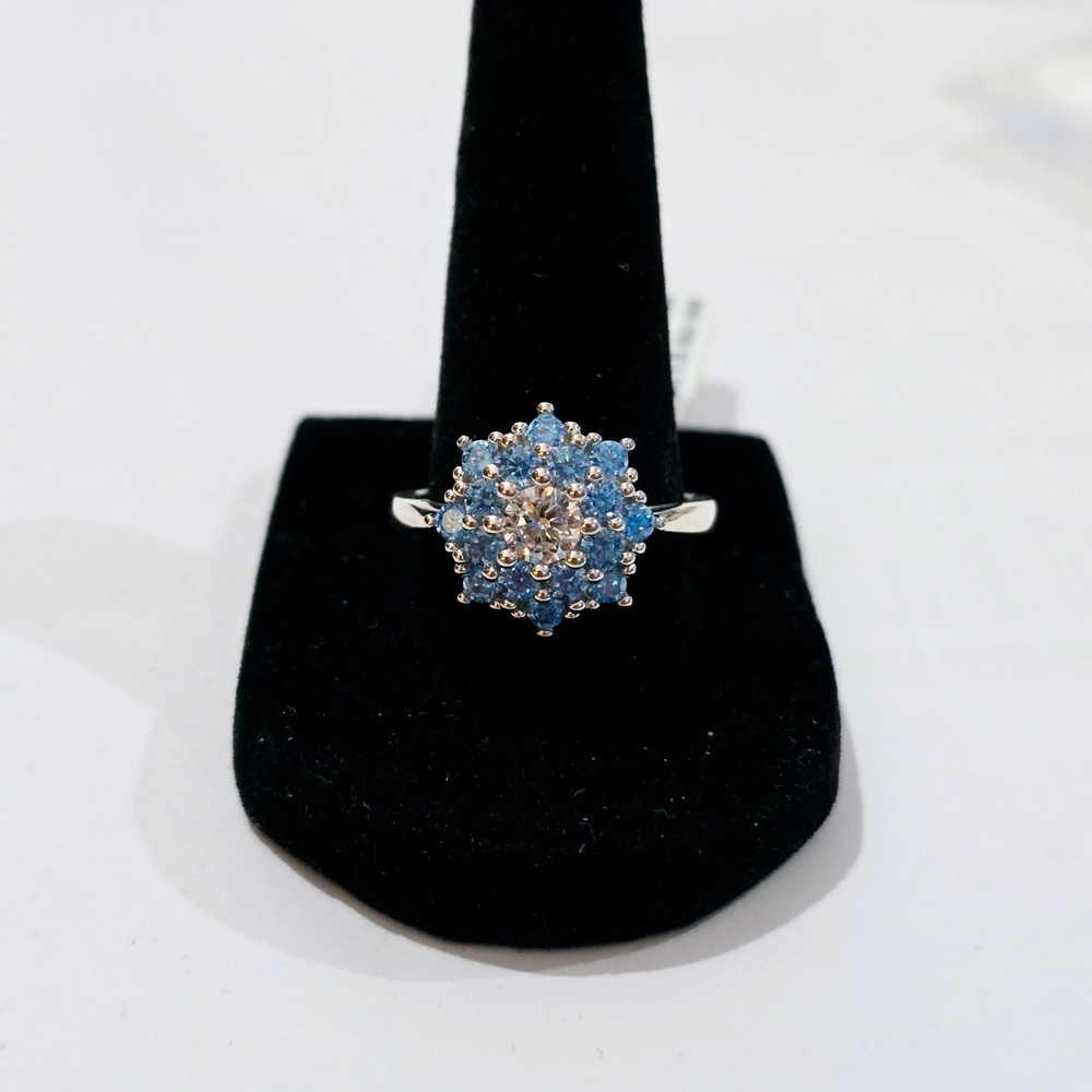 Rhodium over 925 Bella Luce Neon Apitite & White CZ Ring Size 10 NWT