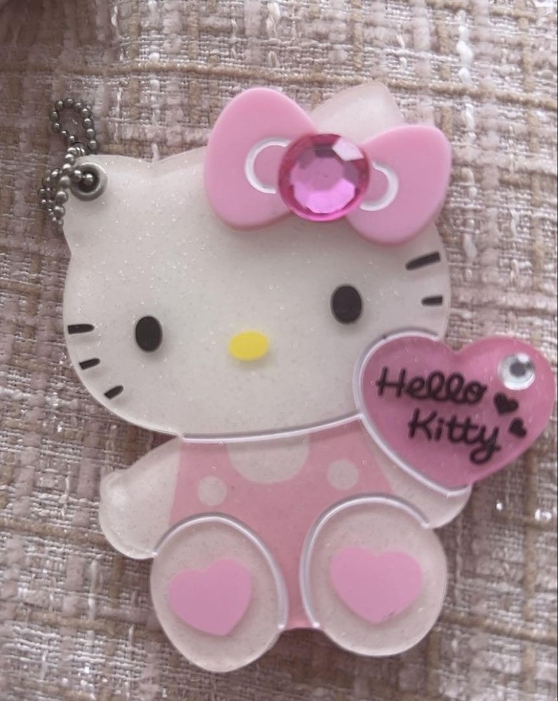 Hello Kitty Compact Mirror Keychain with Adorable Design