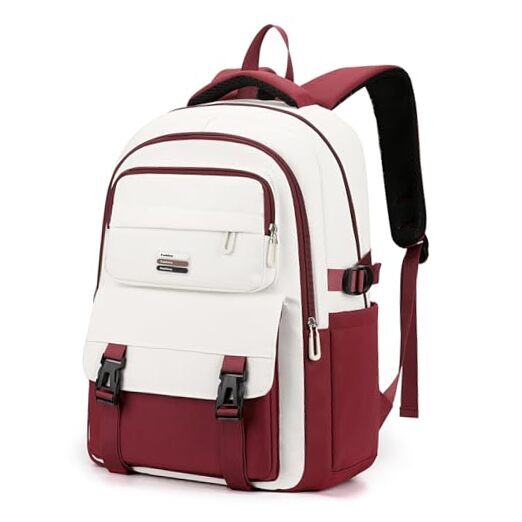 Hiking Backpack Water Resistant Red Casual Daypack for Outdoor Adventures  