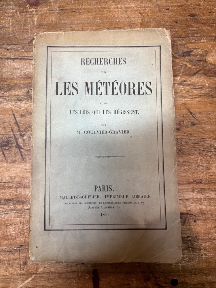 Recherches sur les Météores et sur les Lois qui les régissent / 1859