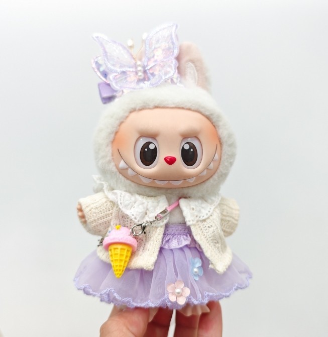 (No Dolls) Set For POP MART LABUBU The Monsters Plush Doll Bow Fairy Dress Suit