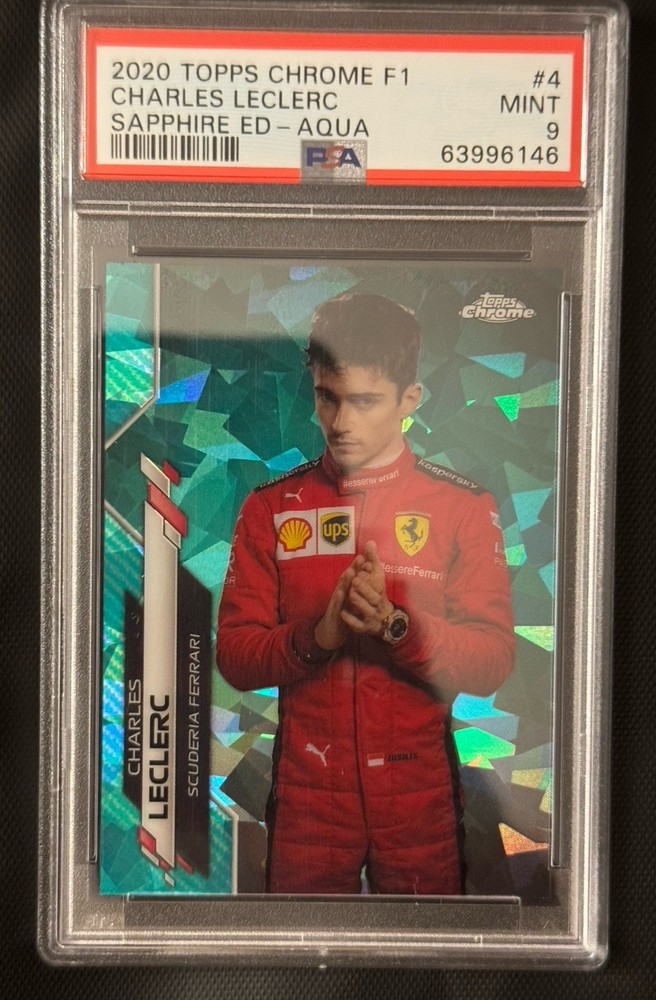 2020 Topps Chrome F1 Racing Sapphire ED-AQUA #4 Charles Leclerc PSA 9 GEM MINT