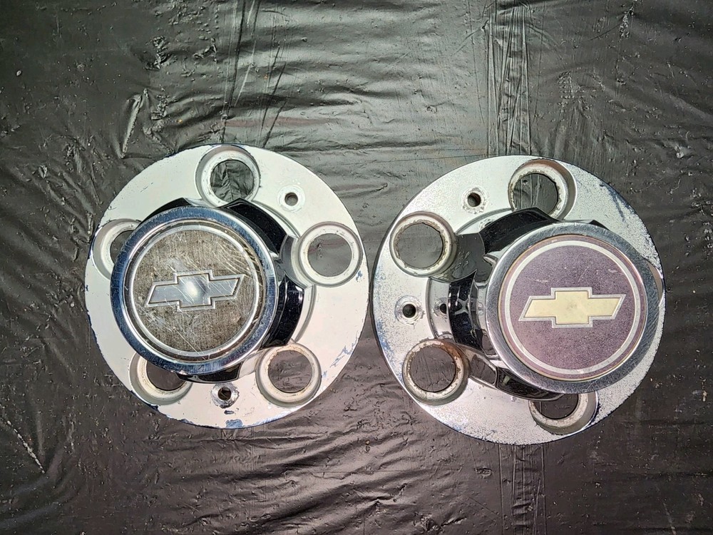 1973-87 Set 2 Chevrolet OEM C10 Silverado Chevy GM Hub Caps Wheel Center Cover