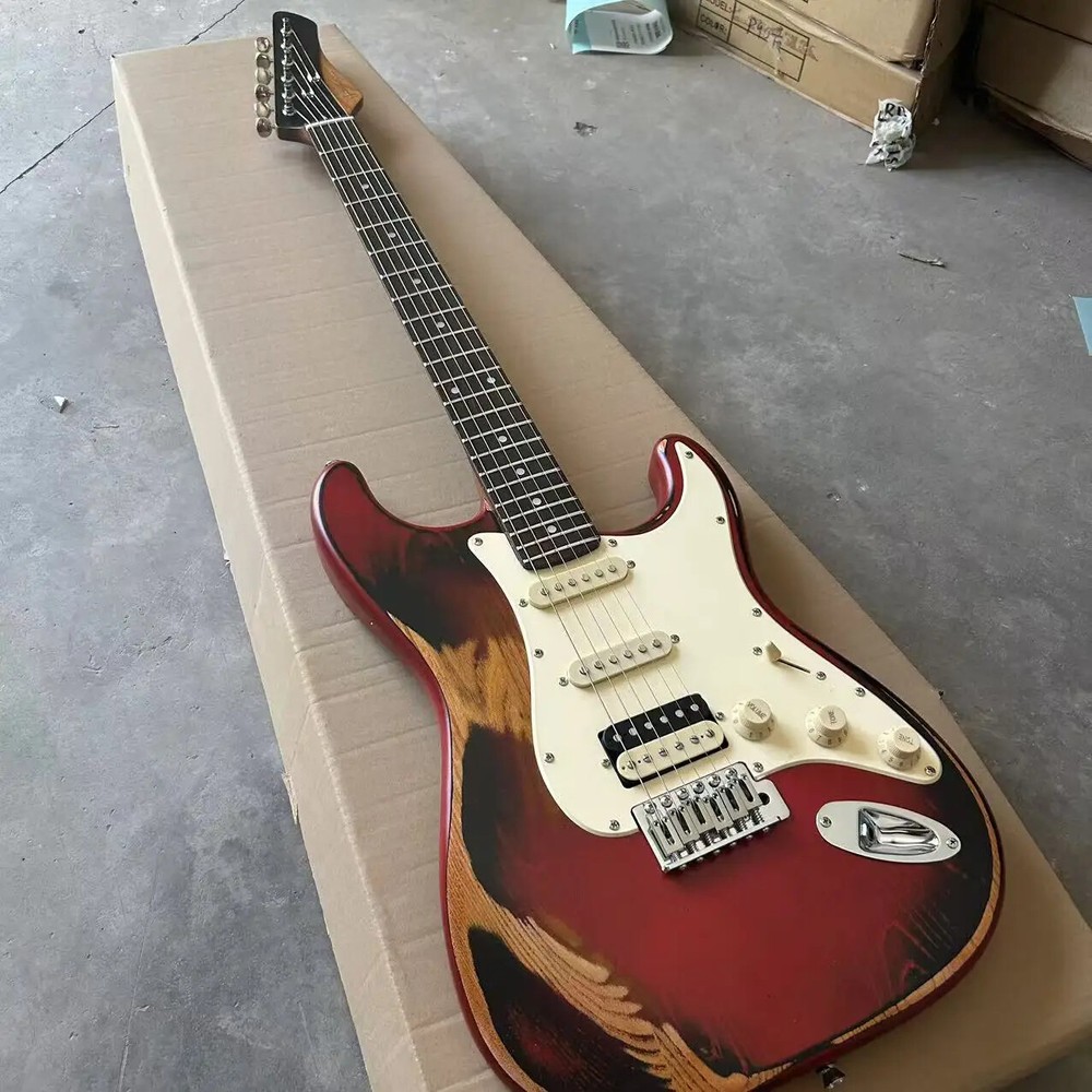 New Product Relic Red Electric Guitar, Factory Wholesale and Retail