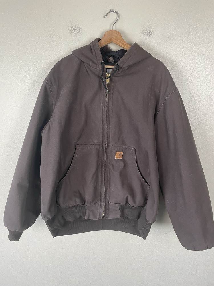 Vintage Carhartt J280 Insulated Hooded Jacket in Dark Brown Size XL