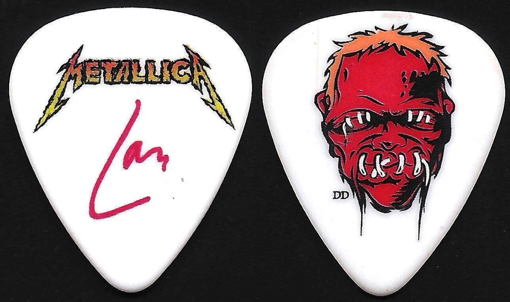 METALLICA-LARS ULRICH-WORLD TOUR-CARTOON FACE GUITAR PICK-RARE