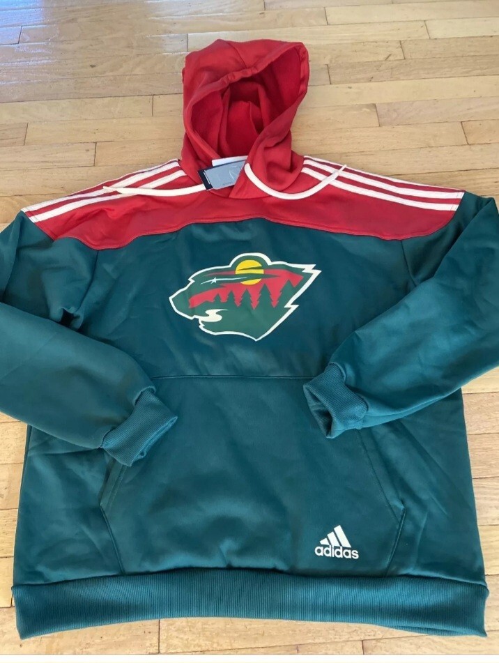 Adidas NHL Minnesota WILD PULLOVER HOODIE Sz XL BNwT HM3010 Men’s Training