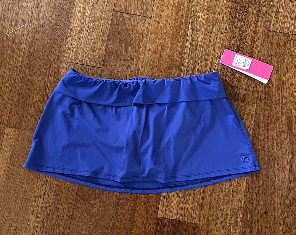NEW LILLY PULITZER Calah Skirted Swim Bottom Solid: CORSICA BLUE Size 6