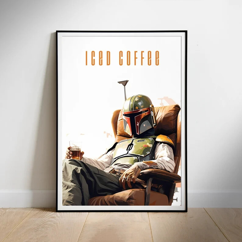 Star Wars Boba Fett fan art coffee print movie poster