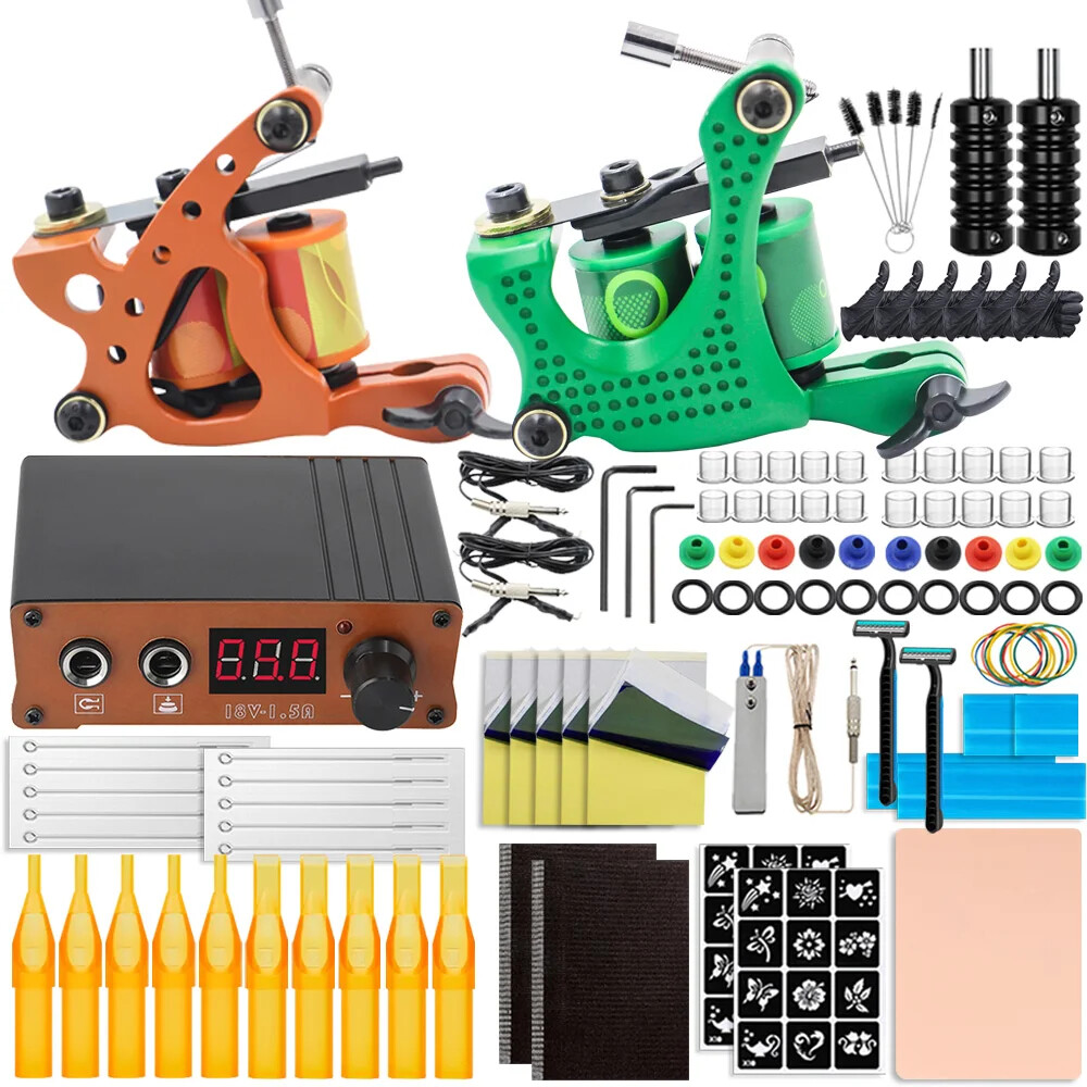 Complete Coils Tattoo Machine Kit Machine Set Rotary Tattoo Gun Machine Kit