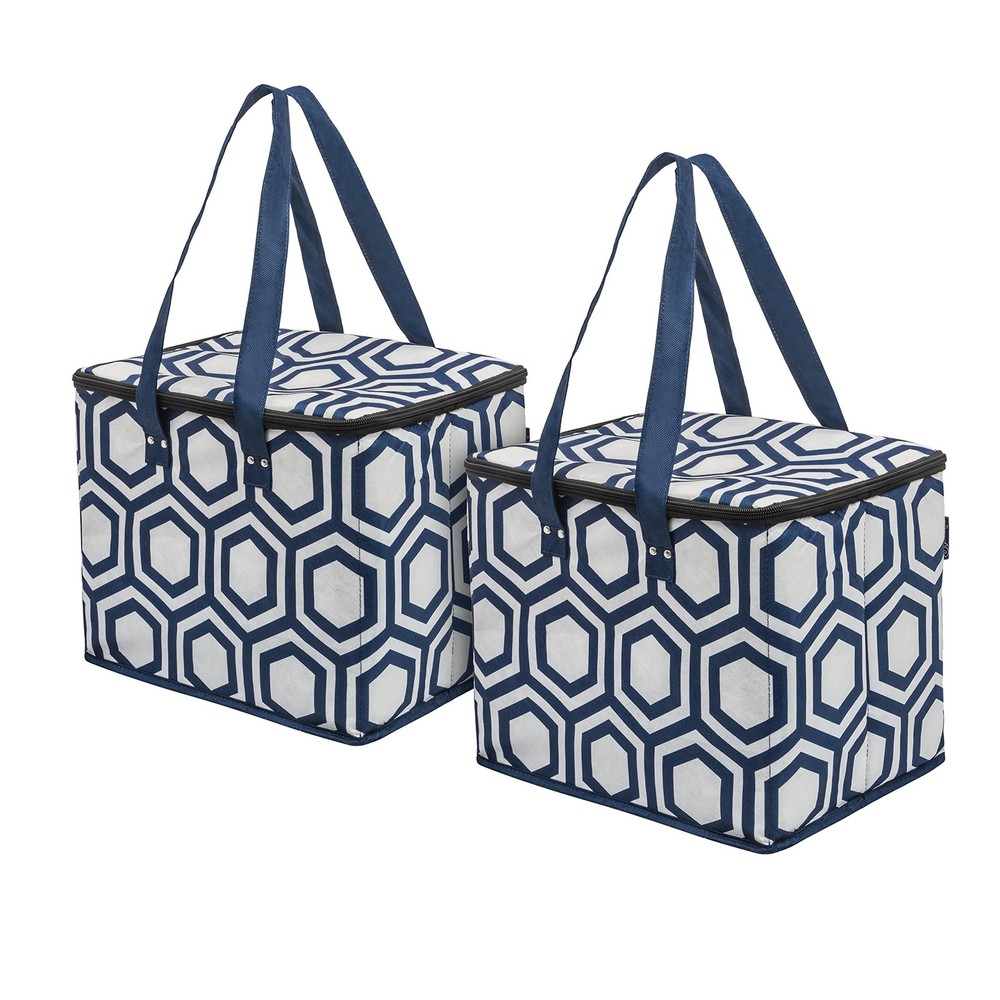 Heavy Duty Reusable Collapsible Insulated Grocery Picnic Shopping Bags in Colors