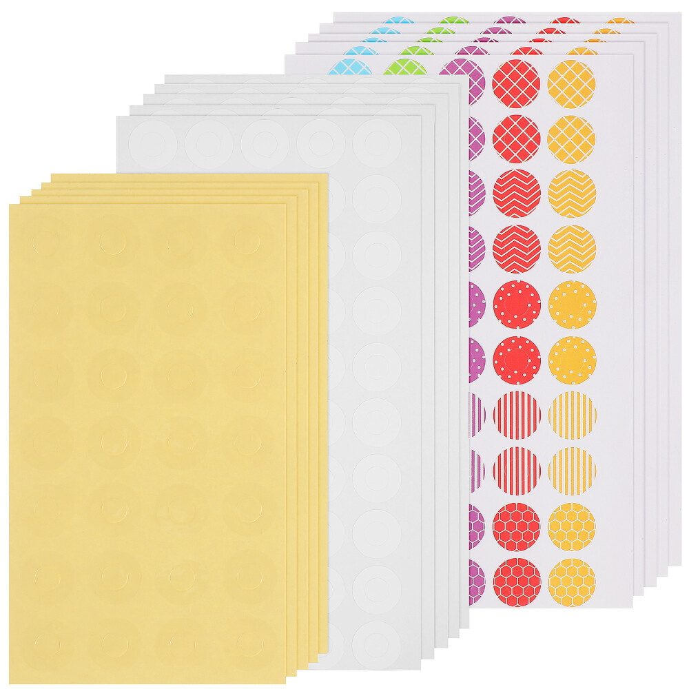15-Sheet Colorful Hole Reinforcement Stickers for Office Paper Protection  