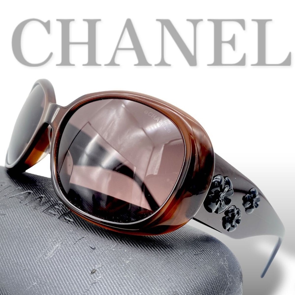Chanel Coco Camellia Y2K 5113 Brown Sunglasses for Women with Case