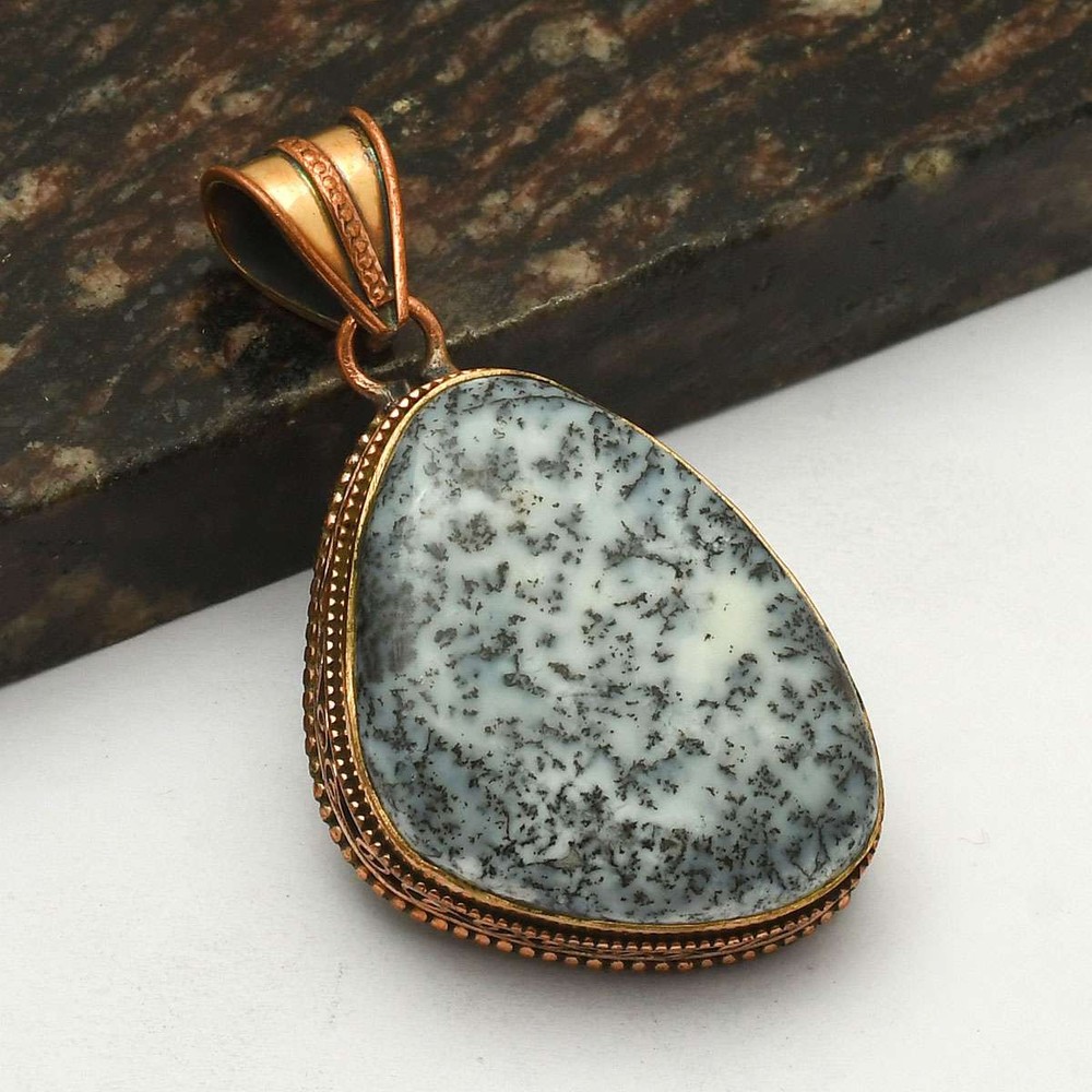 Dendrite Opal Gemstone Ethnic Antique Design Pendant Jewelry 2.28