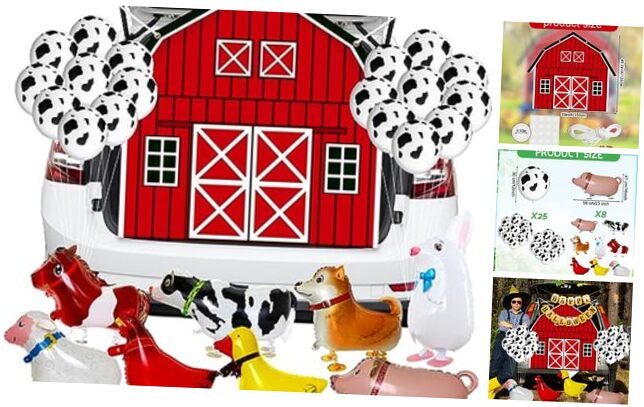 Halloween Farm Trunk or Treat Decor with Red Barn Door for Cars  