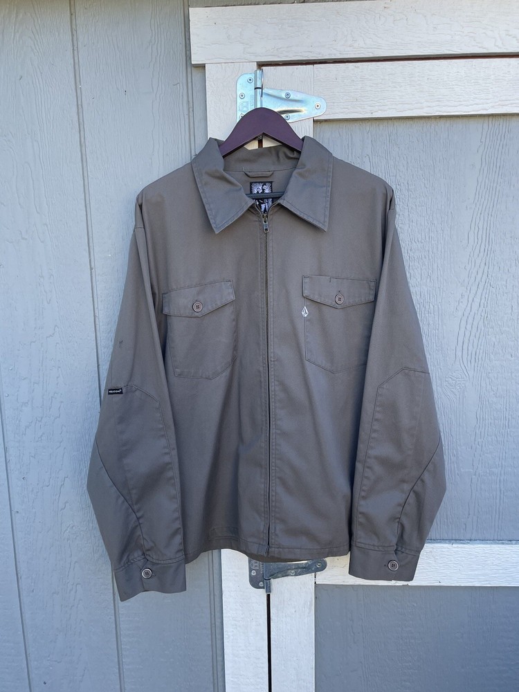Vintage 2000s Volcom Embroidered Zip Up Workwear Style Jacket L