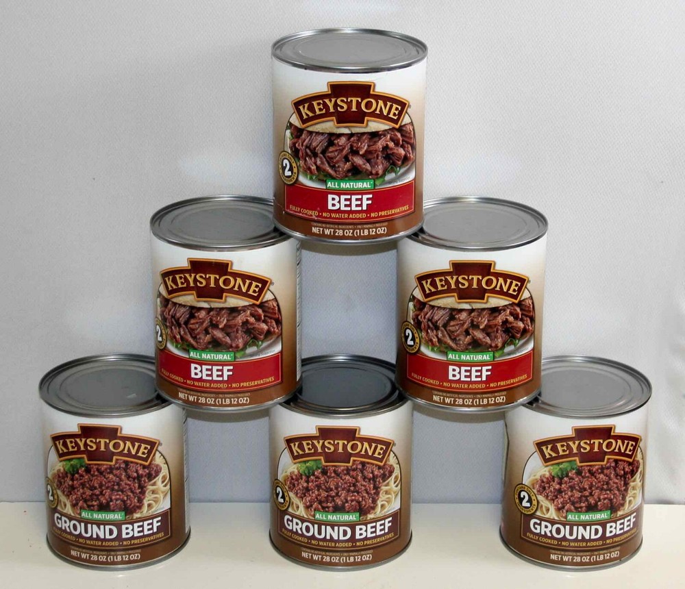 KEYSTONE ALL NATURAL Beef & Ground Beef 6 cans mixed - 28 OZ each 168 oz total