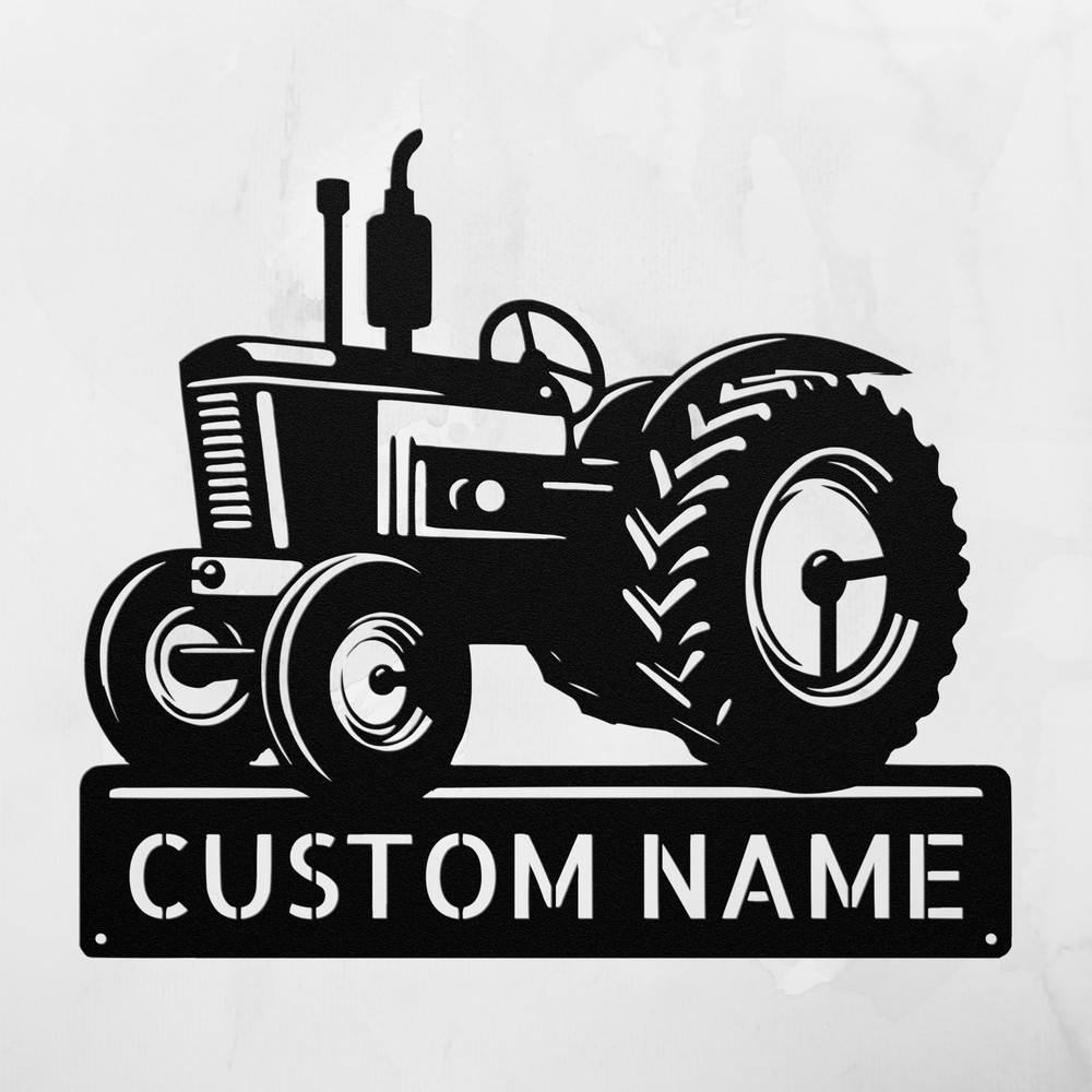 Personalized Tractor Metal Sign Custom Farm Decor Unique Gift for Farmers
