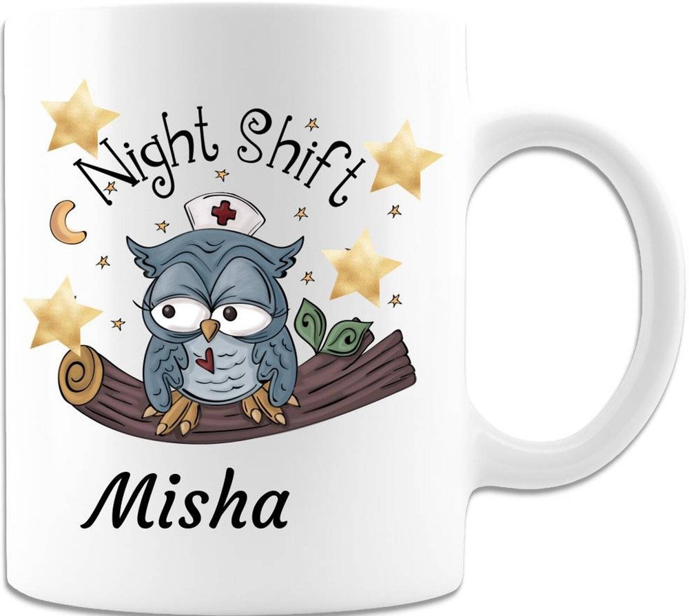 Personalized Owl Night Shift Mug For Nurse Animal Mug Gift