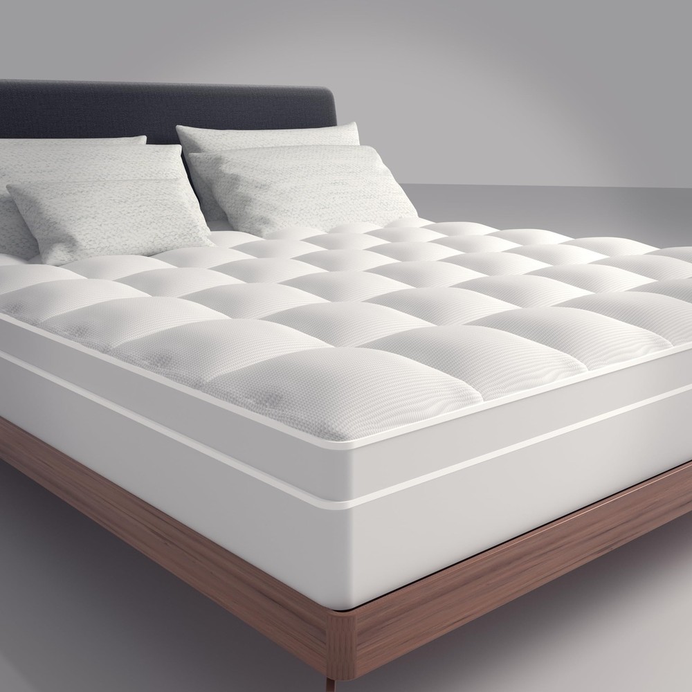 3-Inch Quilted Cotton & Fluffy Mattress Topper, Cooling, Soft, Deep Pocket, F...