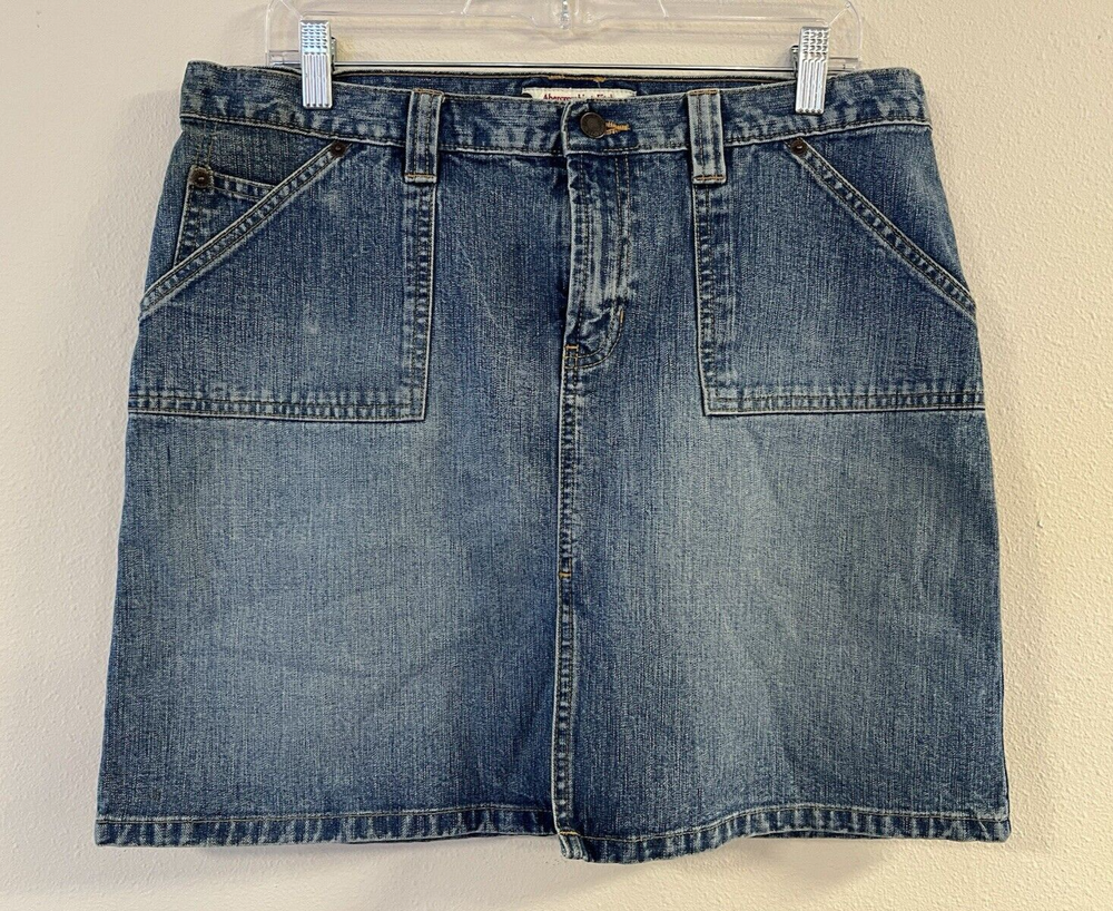 Abercrombie & Fitch Women's 10 NWT Denim Mini Skirt Y2K 90s VTG 100% Cotton
