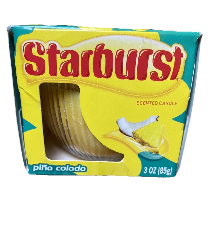 Starburst -Pina Colada-Scented Candle 3 oz. Yellow New