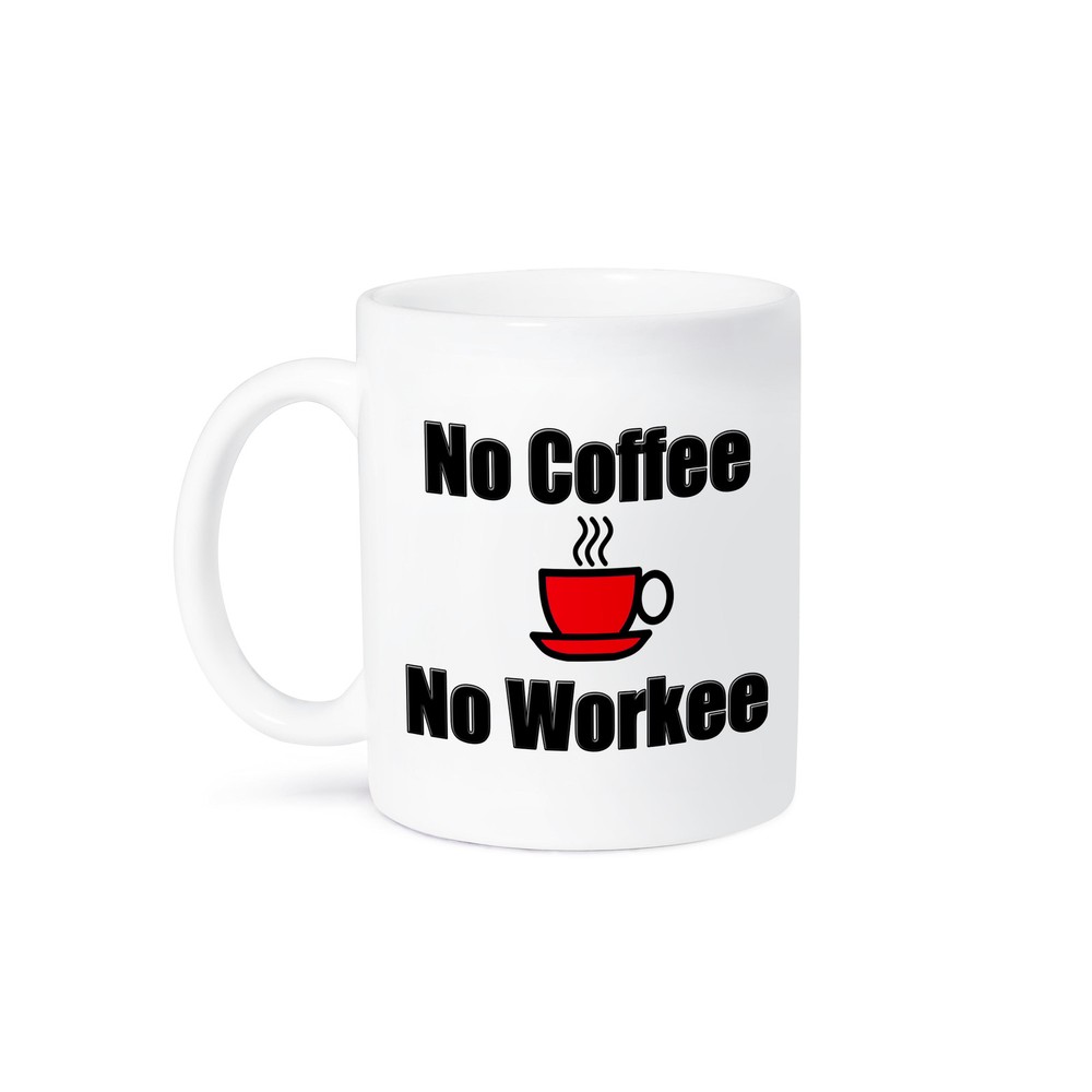 3dRose, No Coffee, No Workee, Red, Mug